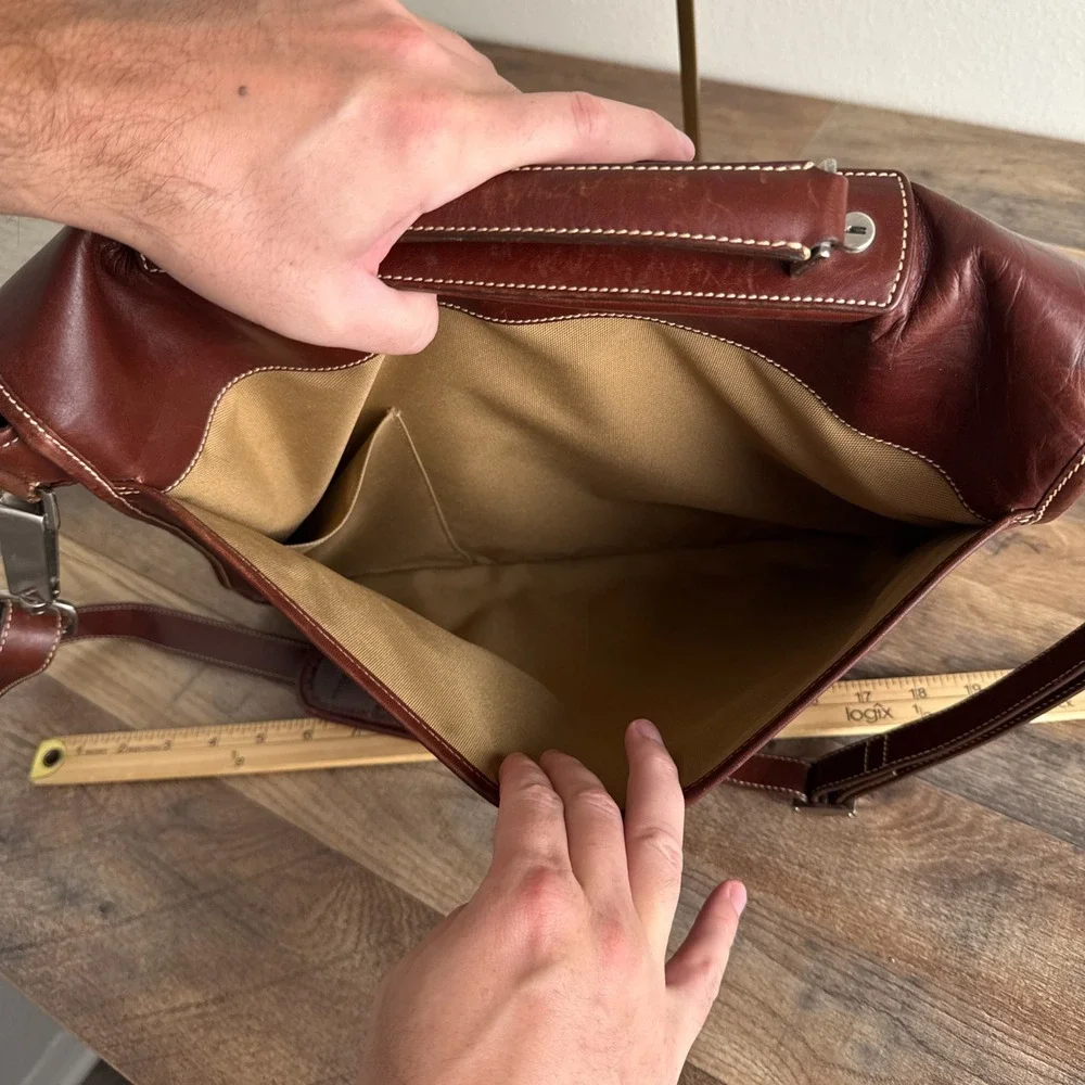 Hartmann Vintage Leather Messenger Bag Brown Briefcase Satchel Laptop Crossbody